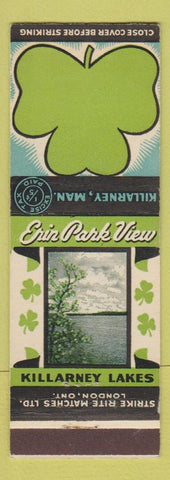 Matchbook Cover - Erin Park View Killarney MB