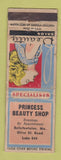 Matchbook Cover - Princess Beauty Shop Bellefontaine MO girlie WORN