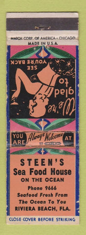 Matchbook Cover - Steen's Seafood Riviera Beach FL girlie WEAR