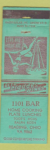 Matchbook Cover - 1101 Bar Reading OH girlie WEAR