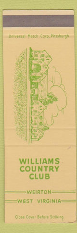 Matchbook Cover - Williams Country Club Weirton WV SAMPLE