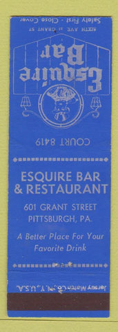 Matchbook Cover - Esquire Bar Restaurant Pittsburgh PA