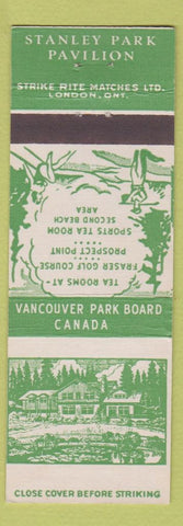 Matchbook Cover - Stanley Park Pavilion Vancouver BC