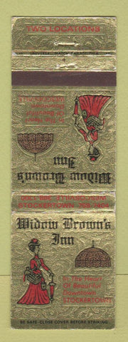 Matchbook Cover - Widow Brown's Inn Stockertown PA tirlie