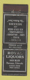 Matchbook Cover - Royal Liquors Durango Colorado Federal WEAR
