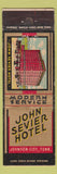 Matchbook Cover - John Sevier Hotel Johnson City TN  Federal