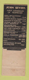 Matchbook Cover - John Sevier Hotel Johnson City TN  Federal