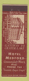 Matchbook Cover - Hotel Medford OR low phone Federal WORN