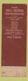 Matchbook Cover - Hotel Medford OR low phone Federal WORN