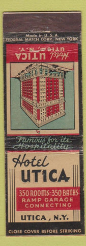 Matchbook Cover - Hotel Utica NY Federal