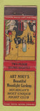 Matchbook Cover - Art Noey's Nite Club Michigan MI FEDERAL LONG WORN