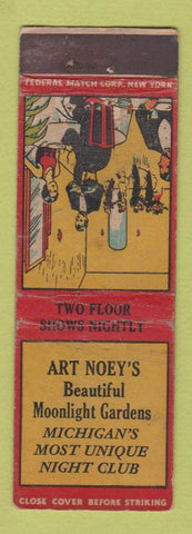 Matchbook Cover - Art Noey's Nite Club Michigan MI FEDERAL LONG WORN