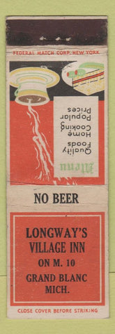 Matchbook Cover - Longway's Village Inn Grand Blanc MI Federal