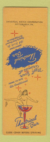 Matchbook Cover - Theatrical Bar Pittsburgh PA girlie #1545 SAMPLE