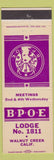 Matchbook Cover - Elks Lodge Walnut Creek CA
