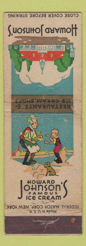 Matchbook Cover - Howard Johnson's Ice Cream Federal WORN