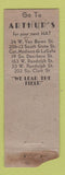 Matchbook Cover - Arthur Feilchenfeld Hats Chicago IL POOR STRIKER DQ