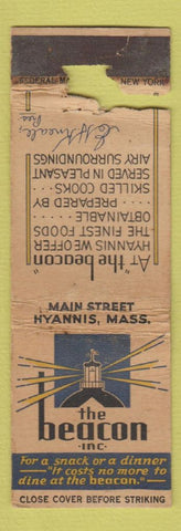 Matchbook Cover - Beacon Restaurant Hyannis MA POOR