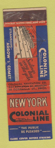 Matchbook Cover - Colonial Line New York Providence Federal WEAR