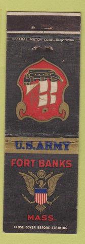 Matchbook Cover - Fort Banks MA US Army Federal WEAR