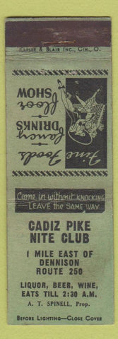 Matchbook Cover - Cadiz Pike Nite Club Dennison OH girlie WEAR