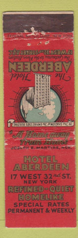 Matchbook Cover - Hotel Aberdeen New York City FEDERAL LONG WEAR