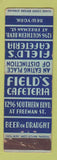 Matchbook Cover - Field's Cafeteria New York City FEDERAL LONG WORN