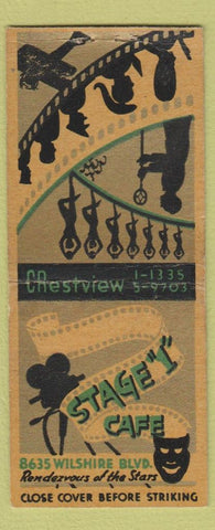 Matchbook Cover - Stage 1 Cafe Los Angeles CA BOBTAIL