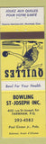Matchbook Cover - Bowling St Joesph Farnham QC girlie