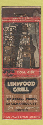 Matchbook Cover - Linwood Grill Boston MA FEDERAL WORN