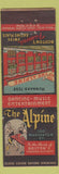 Matchbook Cover - Alpine Restaurant Boston MA Federal girlie