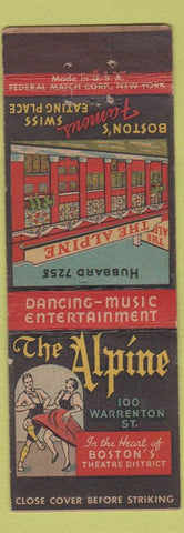 Matchbook Cover - Alpine Restaurant Boston MA Federal girlie