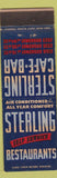 Matchbook Cover - Sterling Cafe Bar Restaurant New York City Federal WEAR