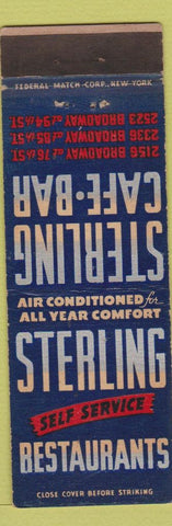 Matchbook Cover - Sterling Cafe Bar Restaurant New York City Federal WEAR