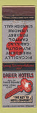 Matchbook Cover - Dreier Hotels New York City FEDERAL LONG WEAR
