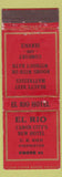 Matchbook Cover - El Rio Hotel Canon City Colorado low phone # Federal WEAR