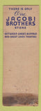 Matchbook Cover - Jacobi Brothers Buffalo NY Timely Mens Clothes Federal