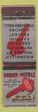 Matchbook Cover - Dreier Hotels New York City FEDERAL LONG WORN #1