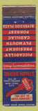 Matchbook Cover - Dreier Hotels New York City FEDERAL LONG WORN #2
