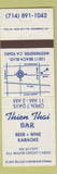 Matchbook Cover - Thien Thai Bar Westminster CA girlie #1771