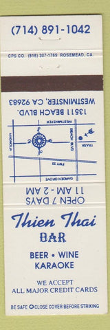 Matchbook Cover - Thien Thai Bar Westminster CA girlie #1771