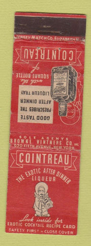 Matchbook Cover - Cointreau Liquor Jersey Match Browne Vinters WORN #1