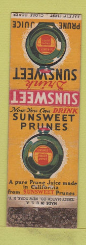 Matchbook Cover - Jersey Match Sunsweet Prune Juice WORN