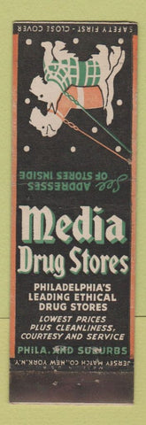 Matchbook Cover - Media Drug Stores Philadelphia Jersey Match Scotty Dog