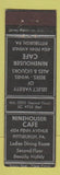 Matchbook Cover - Ninehouser Cafe Pittsburgh PA Jersey Match