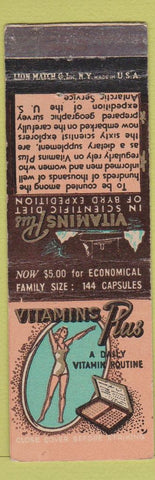 Matchbook Cover - Vitamins Plus girlie #4512 NYC