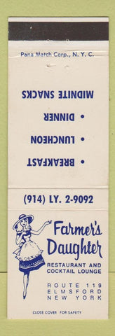 Matchbook Cover - Farmer's Daughter Restaurant Elmsford NY girlie