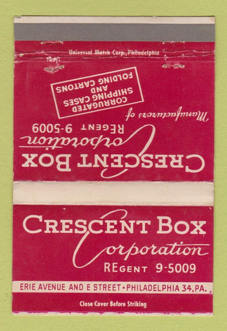 Matchbook Cover - Crescent Box Corp Philadelphia PA WEAR 40 Strike