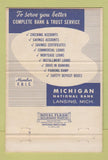 Matchbook Cover - Michigan NATional Bank Lansing Saginaw Flint MI 40 Strike