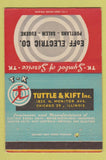 Matchbook Cover - Tutle Kifti Eoff Electric Portland Salem Eugene OR 40 Strike